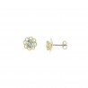flower earrings with light point in yellow gold O2097G