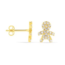 boucles d'oreilles baby zircon en or jaune O2114G