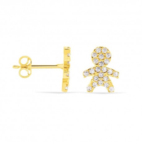 baby zircon earrings in yellow gold O2114G
