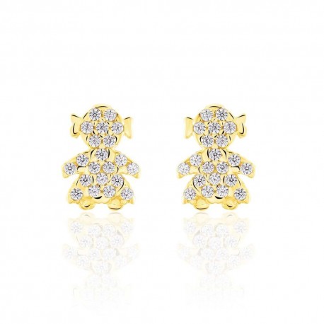 Zircon girl earrings in yellow gold O2115G