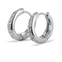 Hoop earrings with pave diamonds ct 0.30 color G 00390