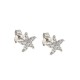 boucles d'oreilles zircon étoile en or blanc O2119B