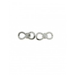 infinity zircon earrings in white gold O2120B