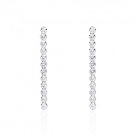 soft tennis earrings in white gold O2134B