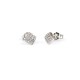 boucles d'oreilles patch pavé avec zircone cubique carrée en or blanc