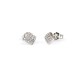pave patch earrings with square cubic zirconia in white gold