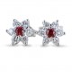 Gold and diamond star earrings with rubies ct. 0.17 00405