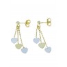 drop earrings with plate hearts in white and yellow gold O2189BG