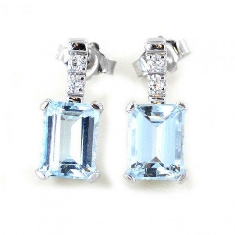 Boucles d'oreilles aigue-marine et diamant - 2,77 carats 00412