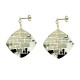 pendant earrings with perforated rhombus in O2201G yellow gold