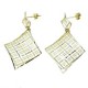 pendant earrings with openwork rhombuses in white and yellow gold O2208BG