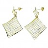 pendant earrings with openwork rhombuses in white and yellow gold O2208BG