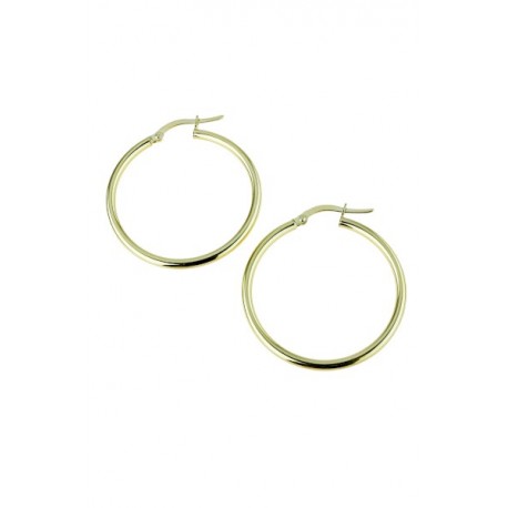 smooth round barrel circles in yellow gold O2234G