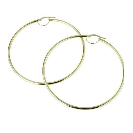 smooth round barrel circles in yellow gold O2235G