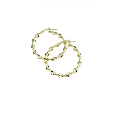 torchon hoops in yellow gold O2241G