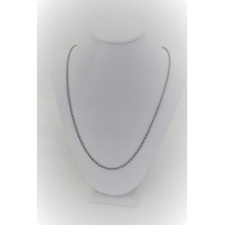 Collana unisex in oro bianco 18 kt con maglia rollata