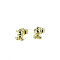 teddy bear earrings in yellow gold for girls O2274G