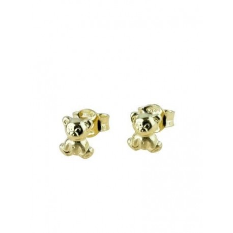 boucles d'oreilles ourson en or jaune pour fille O2274G