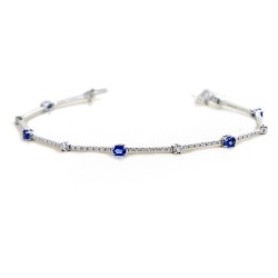 Bracciale Tennis di diamanti e Zaffiri 00415