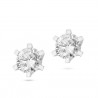 6-claw light point earrings in white gold O2686B