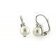 orecchini con perla a monachina e zircone in oro bianco O2967B