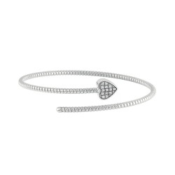 Bracciale Semirigido con cuore in oro bianco e diamanti 00419