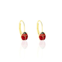 ladybug earrings in yellow gold O3176G