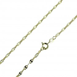 hollow chain with two-tone cross link in yellow and white gold C1743BG