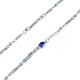 hollow chain with alternating shiny and faceted links in white gold C1753B