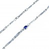 hollow chain with alternating shiny and faceted links in white gold C1753B