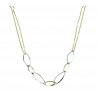 necklace with oval link chain in white and yellow gold C1809BG