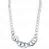 necklace with chain with central to scale in white gold C1823B