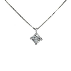 Halskette mit großem Lichtpunktanhänger Halbkarätiger Diamant 00422