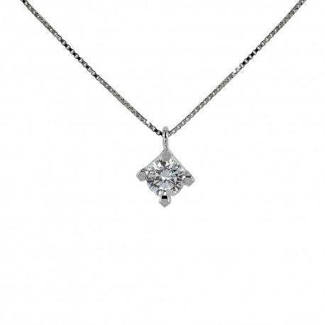 Collier avec grand pendentif point lumineux Diamant demi carat 00422