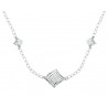 chain choker with rhomboid links in white gold C1835B