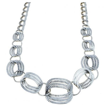 chain choker with central graduated in white gold C1836B