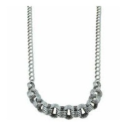 chain choker with central graduated in white gold C1837B