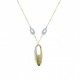 chain choker with oval pendant in yellow and white gold C1845BG