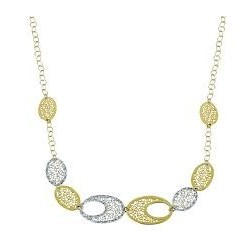 chain choker with oval links in yellow and white gold C1846BG