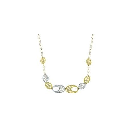 chain choker with oval links in yellow and white gold C1846BG