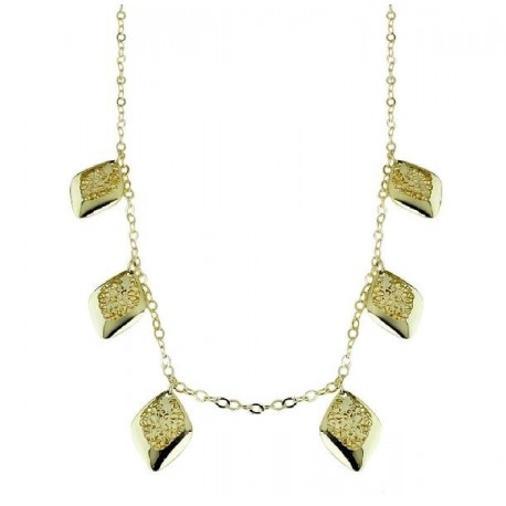 chain choker with rhomboid links in yellow gold C1847G