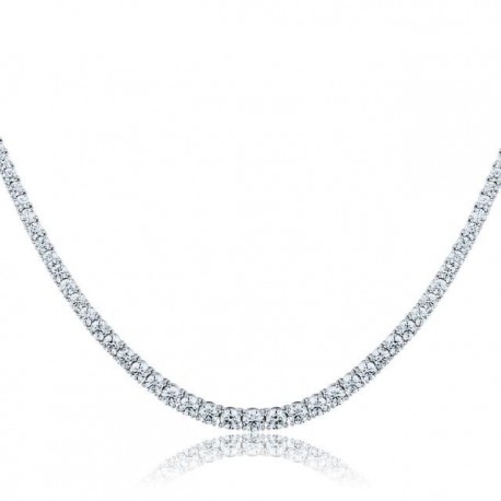 tennis choker with white stones in white gold C1848B