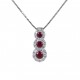 Trilogie-Halskette aus Rubinen und Umriss von Diamanten Jeera Gioielli 00426