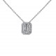 Collana effetto punto luce diamante baguette contorno di diamanti 00408