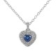 Necklace with Sapphire Heart pendant 0.29 with diamond outline 00430