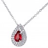Gold necklace and pendant with Diamonds and Burma Ruby 00431