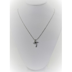 Necklace laminated from woman in white gold 18 kt with cross in white gold