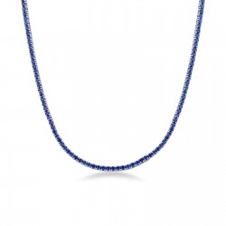 tennis necklace with set sapphires