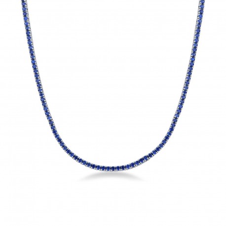tennis necklace with set sapphires