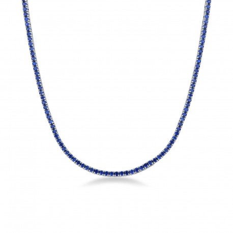 tennis necklace with set sapphires